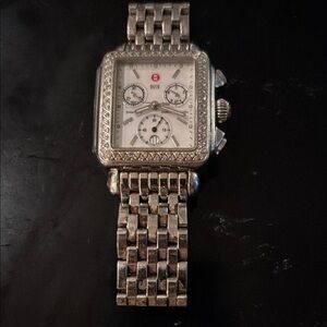 Michele diamond bezel watch art deco AS IS please read description watch works❤️